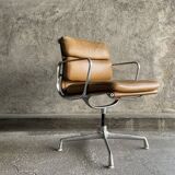 EA 208 camel leather armchair by Charles Eames for Herman miller