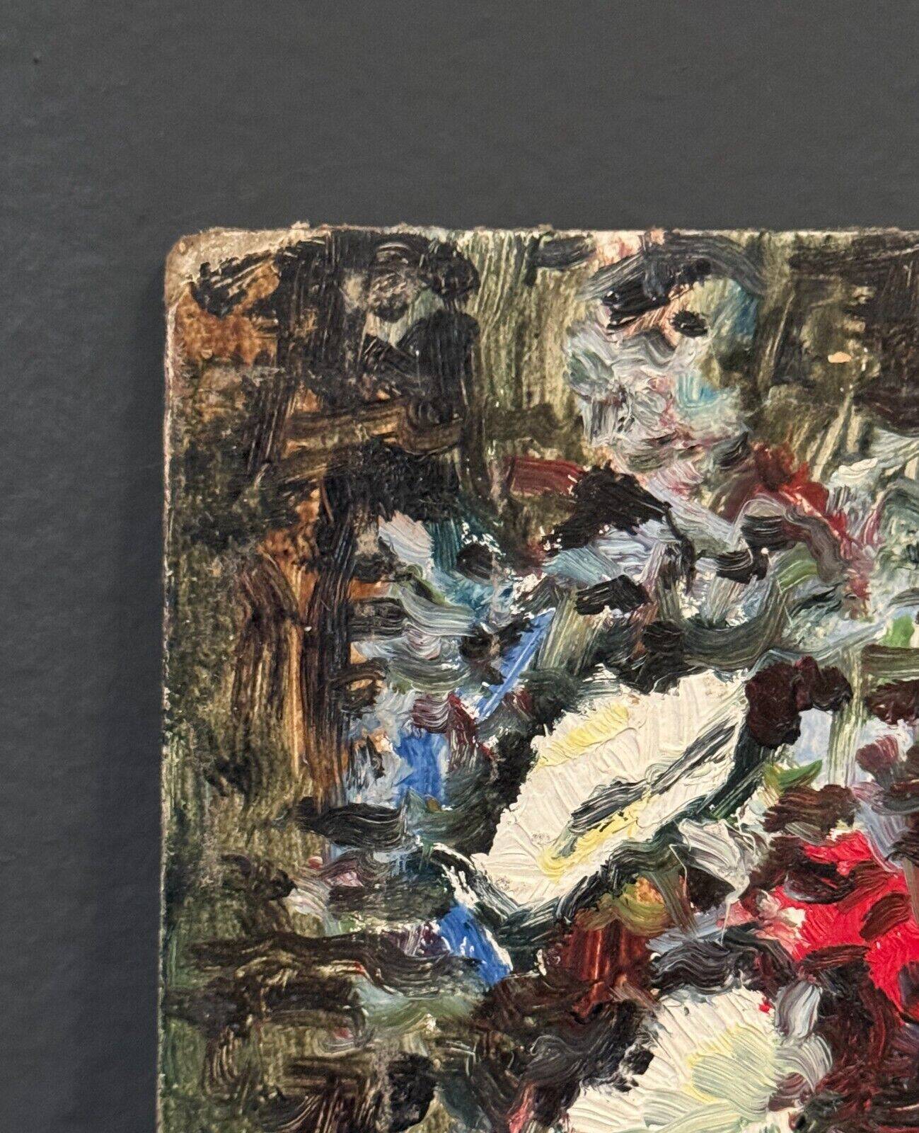 Oil on cardboard by JP Ducas Ducos still life with flowers 20th century