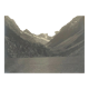 Photo in black and white mountain lake in golden frame