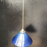 Blue opaline cone pendant light