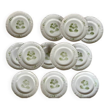 12 flat plates in earthenware, Niderviller