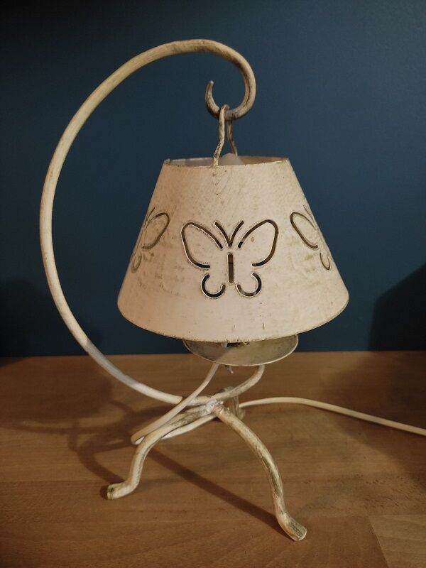 Bedside lamp room metal patinated paint butterfly