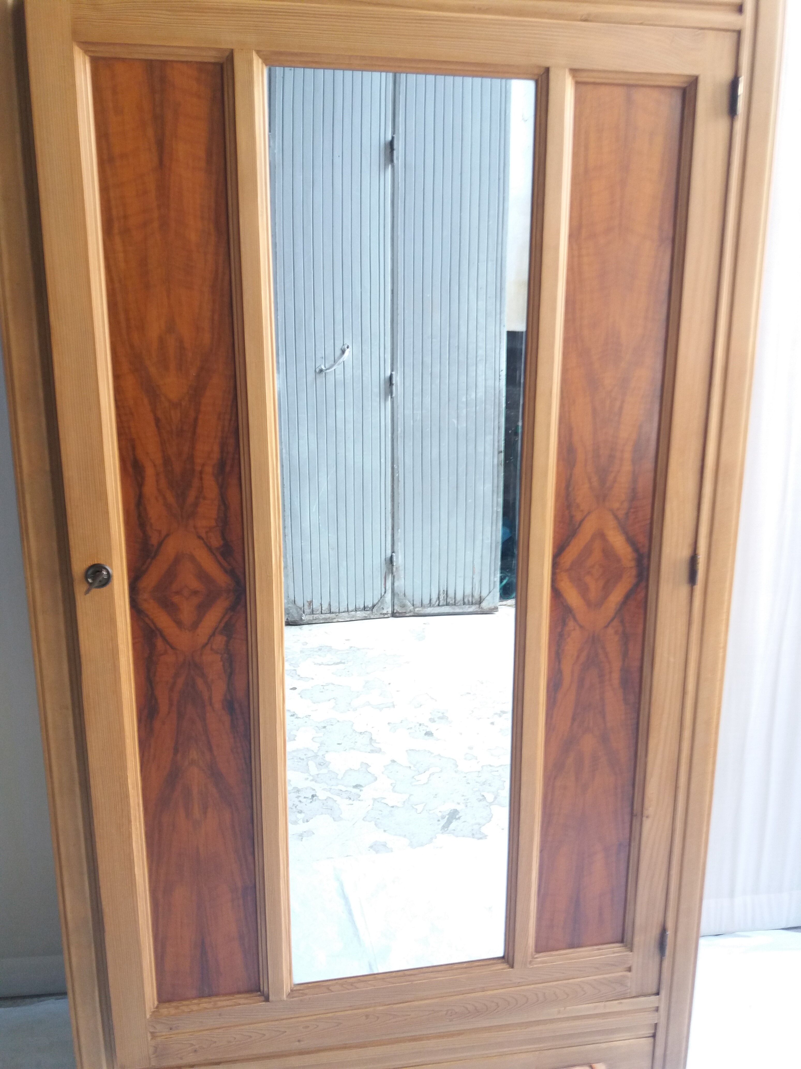 Vintage wardrobe of the 50's with 1 door