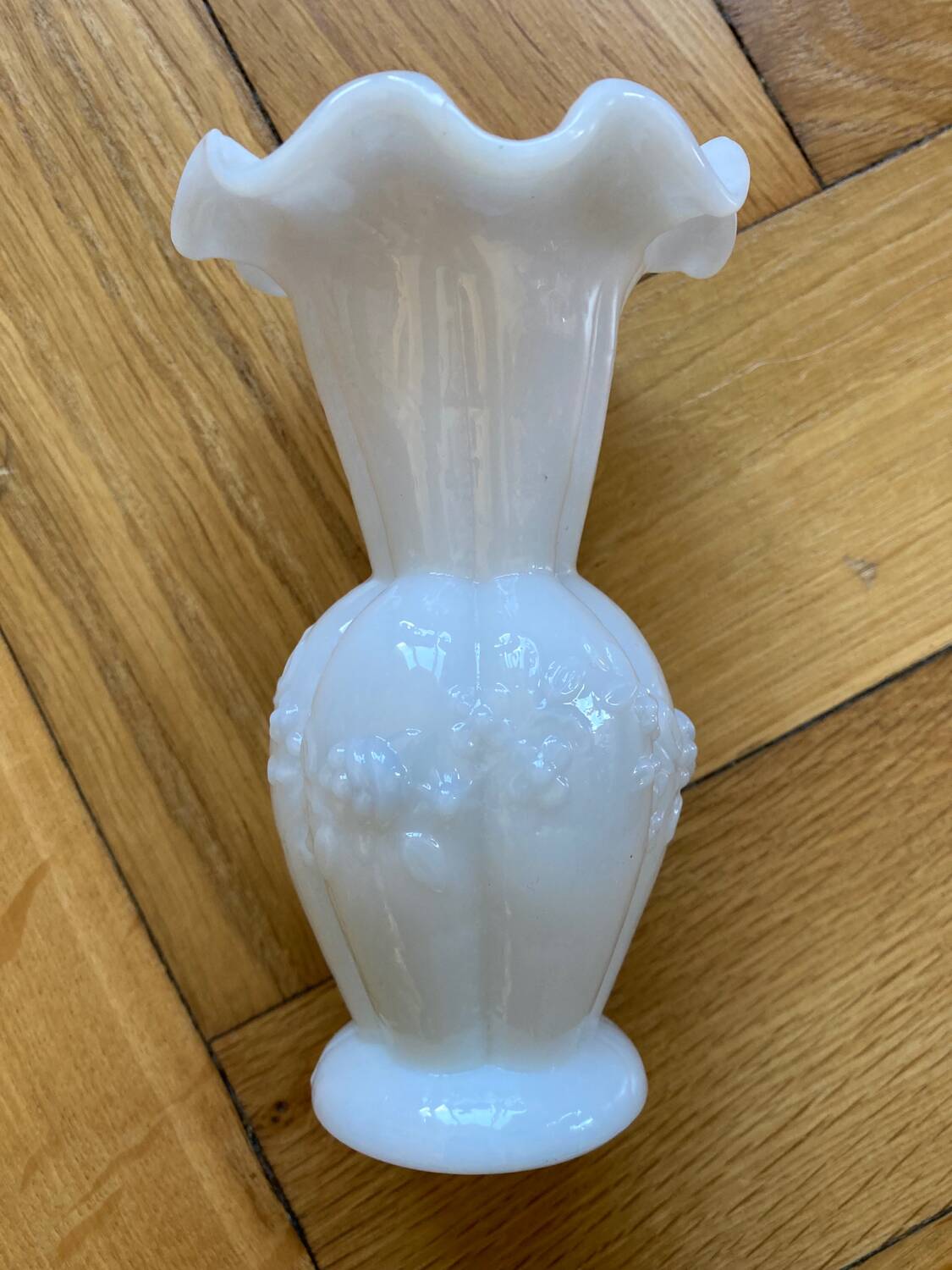 Vintage white opaline vase