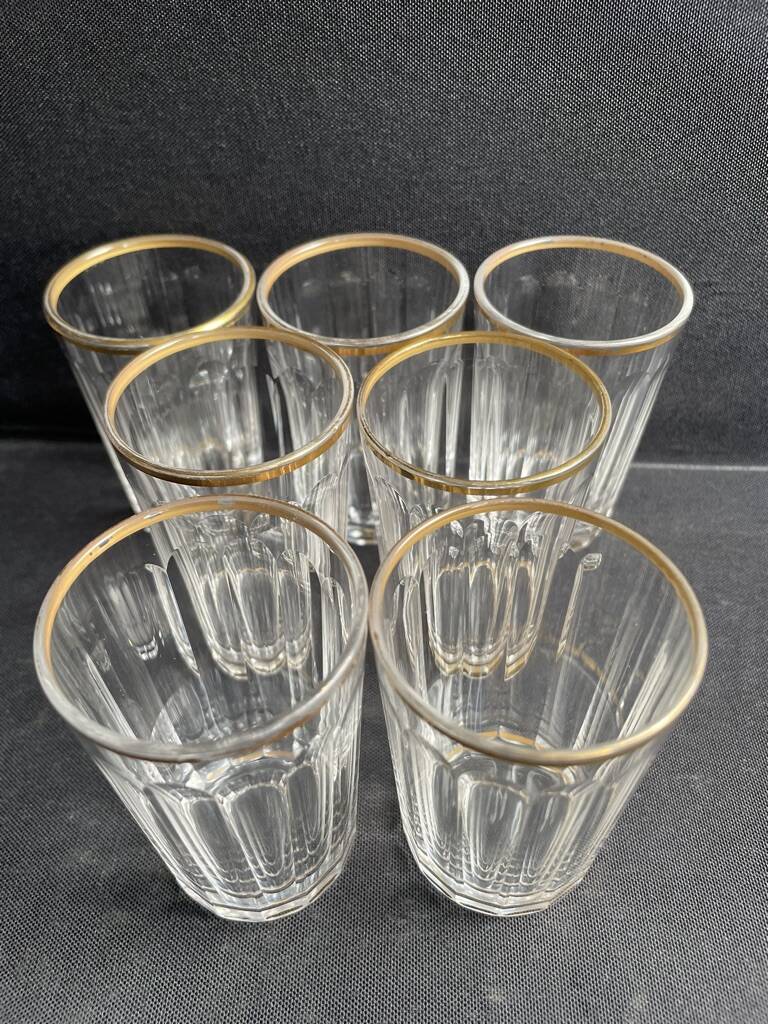 7 Baccarat Chicago service goblets size 6410 gold