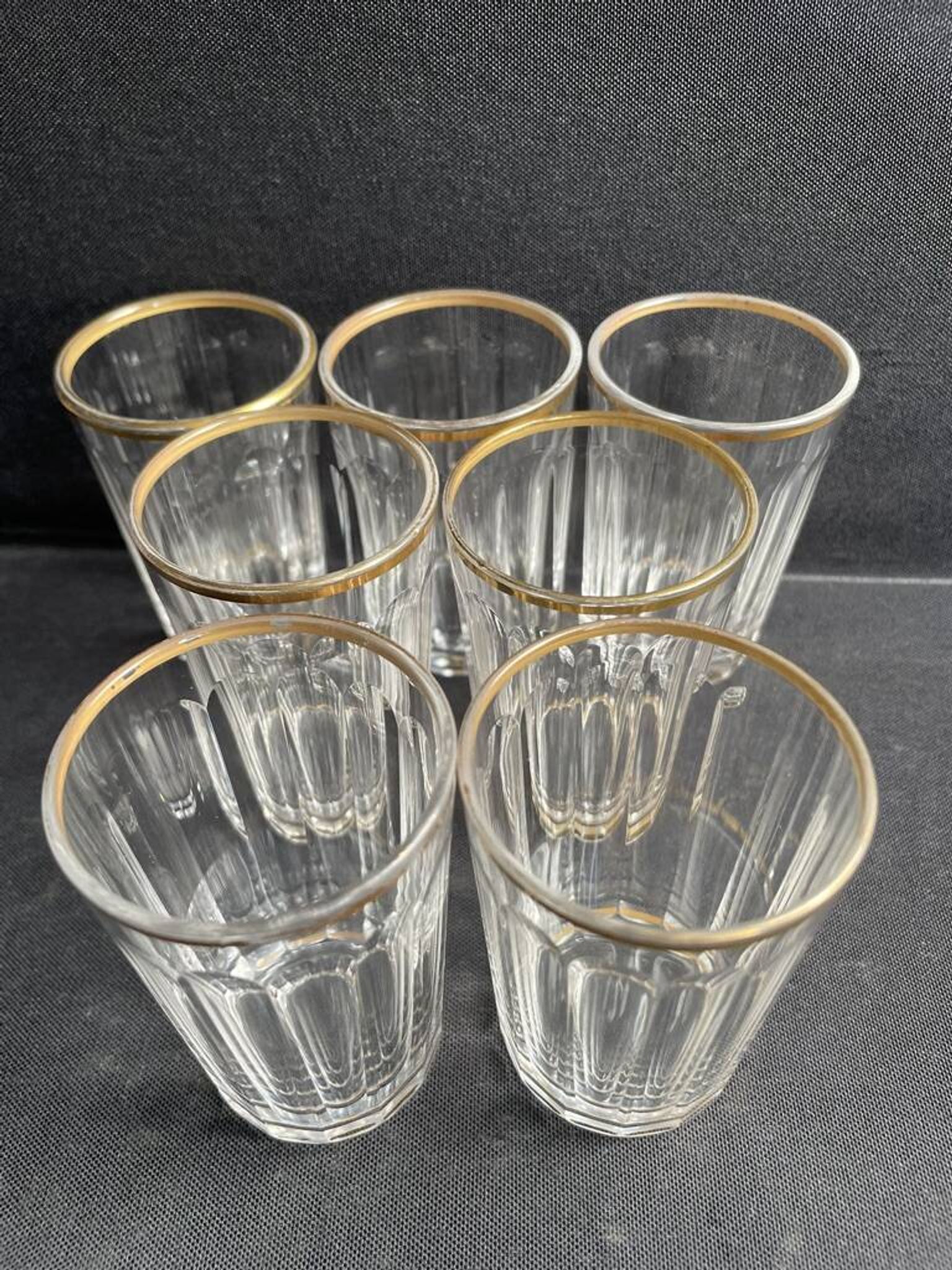 7 gobelets Baccarat service Chicago taille 6410 dorés