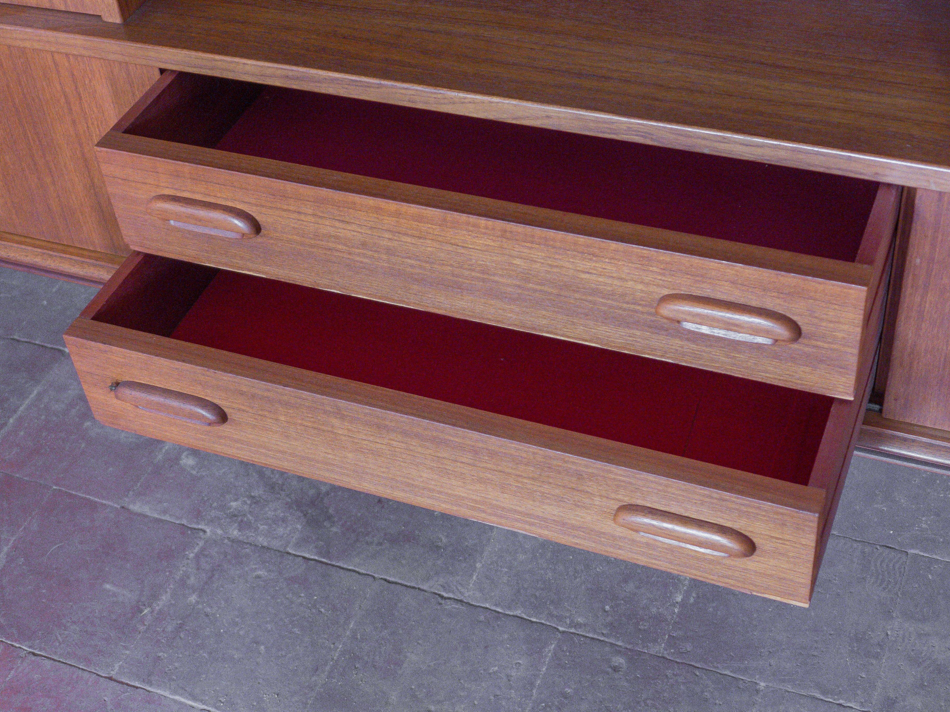 Arno wooden sideboard, Scandinavian teak wood sideboard, vintage storage unit