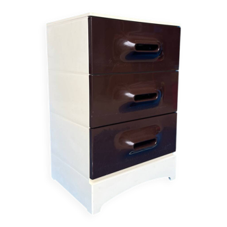 Vintage 1970s storage unit/dresser/cabinet in brown resin and i