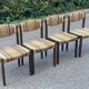 Set of 4 vintage Scandinavian Self chairs in solid wood and wool