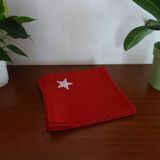 5 red Linvosges napkins with stars 48 x 48