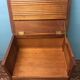 Vintage wooden vinyl turntable cabinet, 1930s style