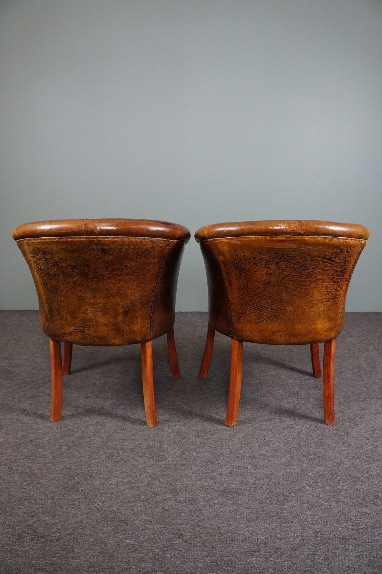 Set of 2 convertible armchairs in sheepskin accent chairs