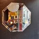 Vintage hexagonal beveled mirror