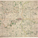 1795 hand-coloured folding engraved map -The Country Twenty-Five Miles Round London