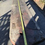 Old carpenter's workbench painted red