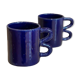 Mug cup ceramic handle graphic wave colorful design Majorelle Blue Klein