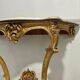 Console style louis xv, bois dorée et marbre, xixème siècle