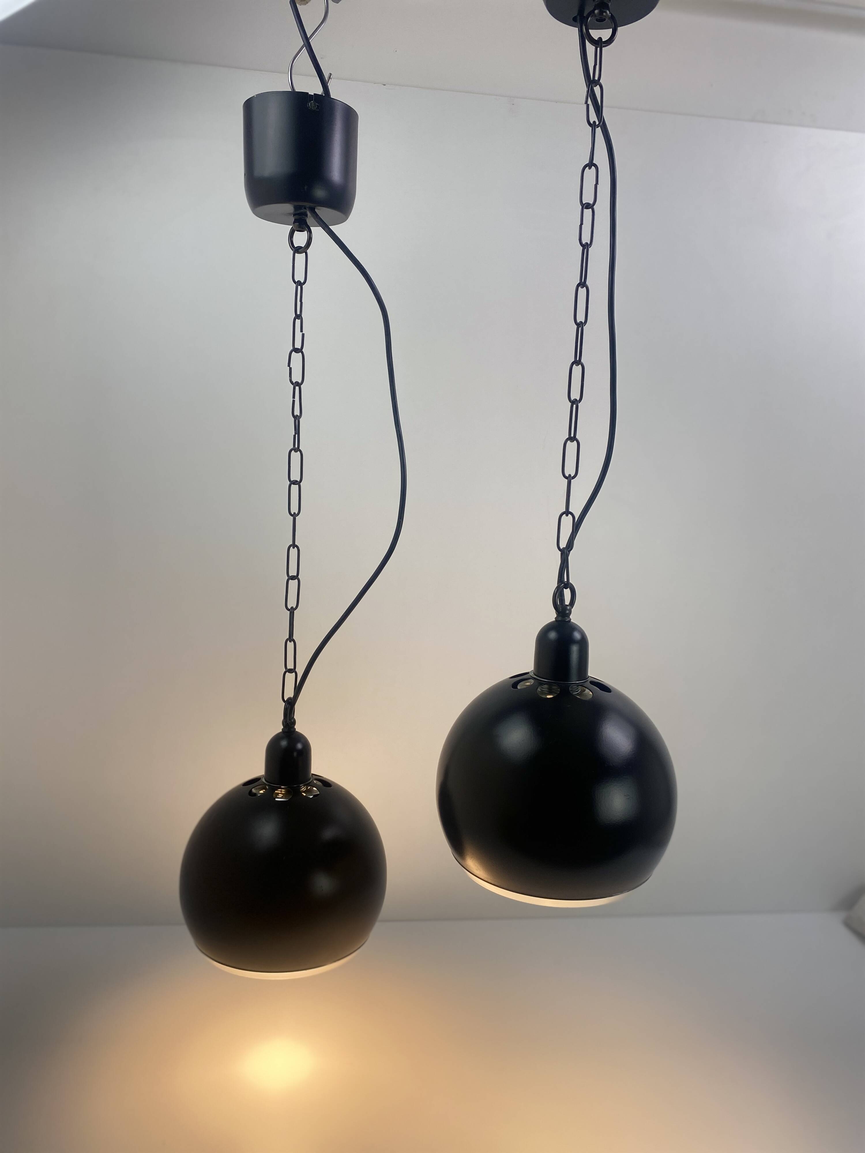 Vintage Space Age Pendant Light – Brown and Chrome, 1970s