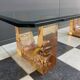 Glass coffee table in the style of marie-claude de fouguieres 1970s