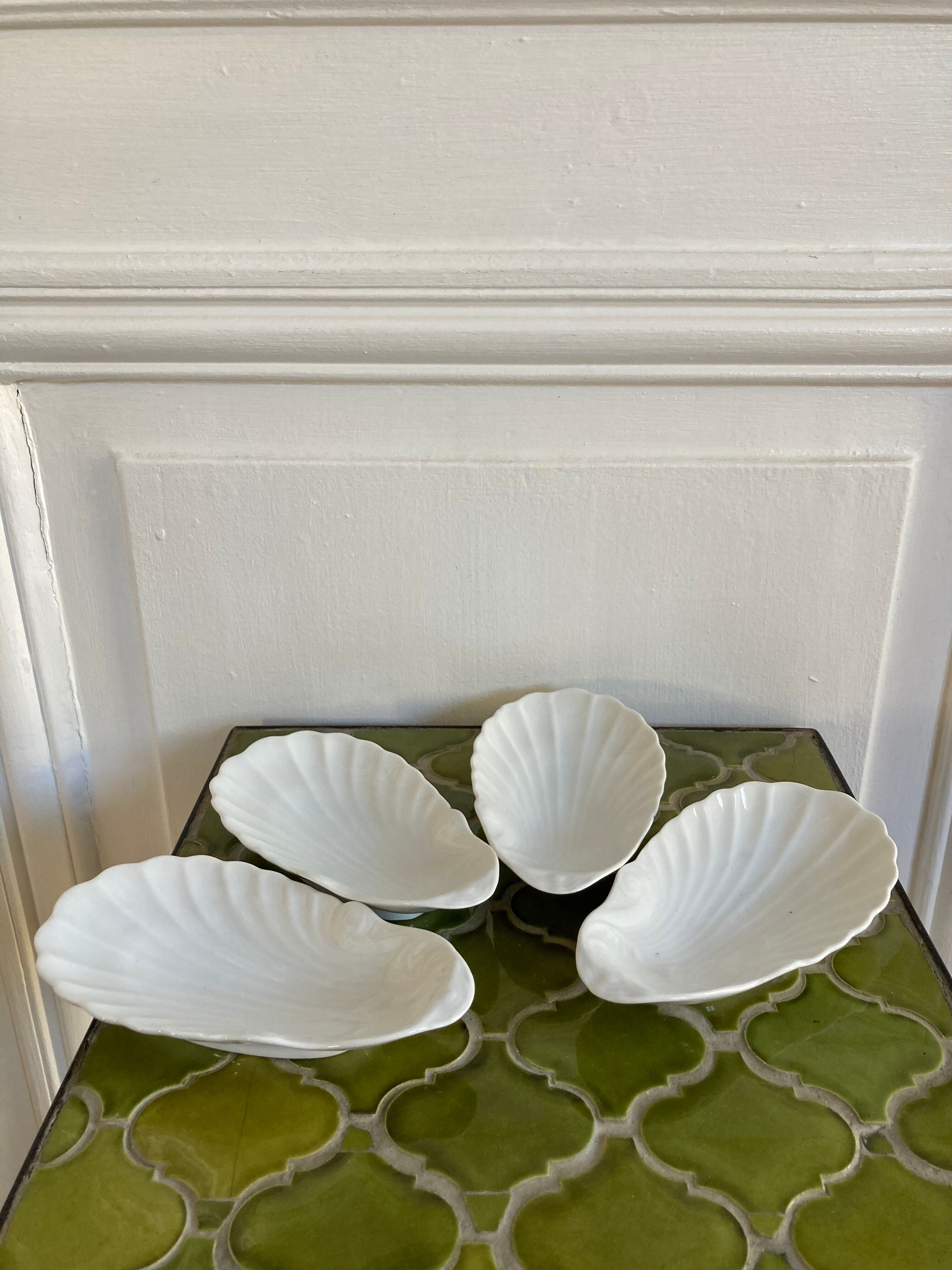Antique porcelain cups scallops