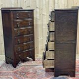 Pair of English oak chiffoniers from the 1930s
