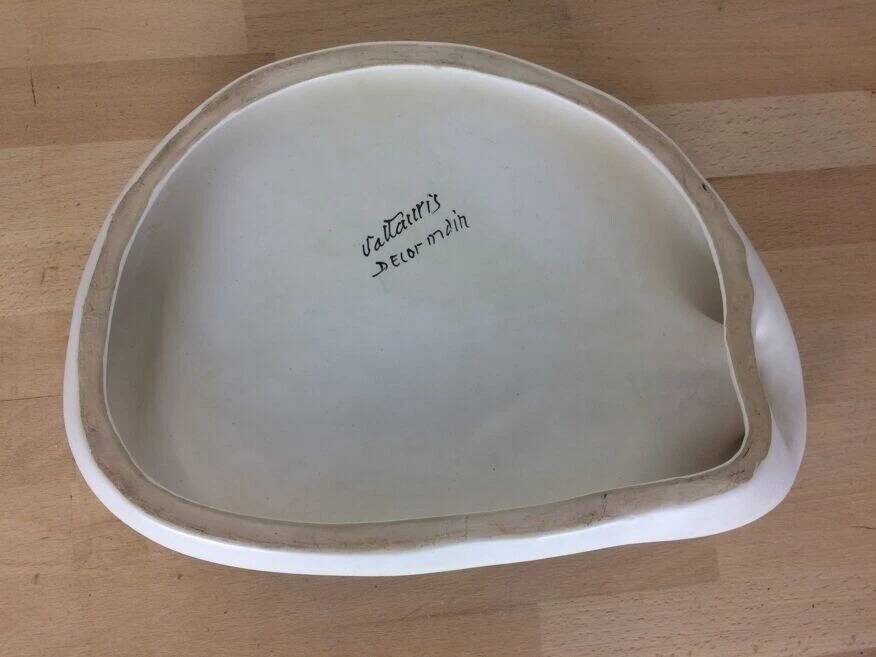 Cheese platter signed Fonck Vallauris, 1960s ceramic