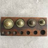 Old brass weight box for scale