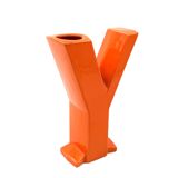 Space age orange Y solifleur vase, Marcel Radureau France 1970