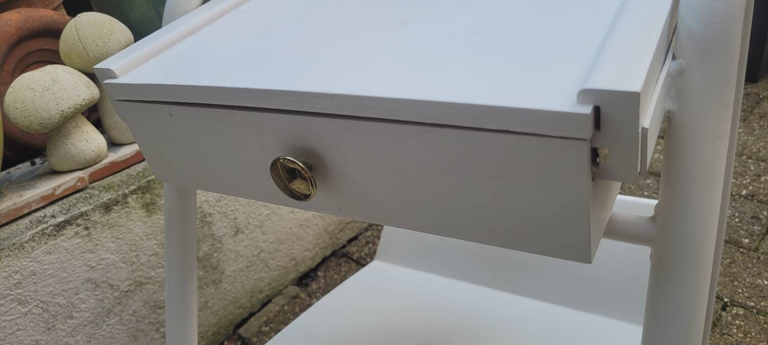 50s boarding school bedside table