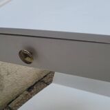 50s boarding school bedside table