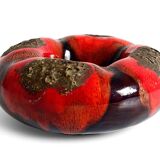 Sculptural Vallauris Ceramic Vide-Poche, Fat Lava Glaze, France, 1950s