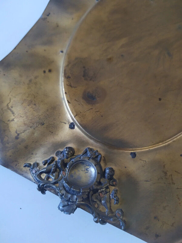 Brass beveled mirror