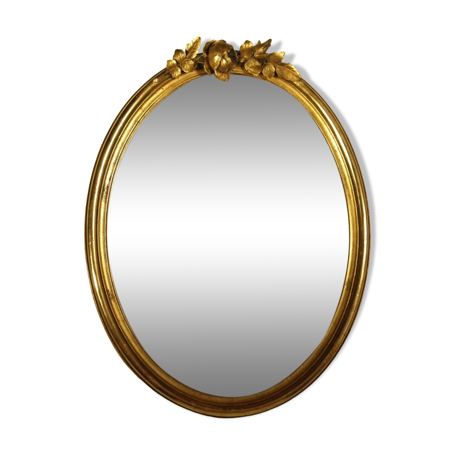Oval gilded wood mirror 45 x 34