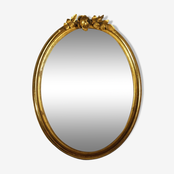 Oval gilded wood mirror 45 x 34