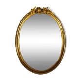 Oval gilded wood mirror 45 x 34