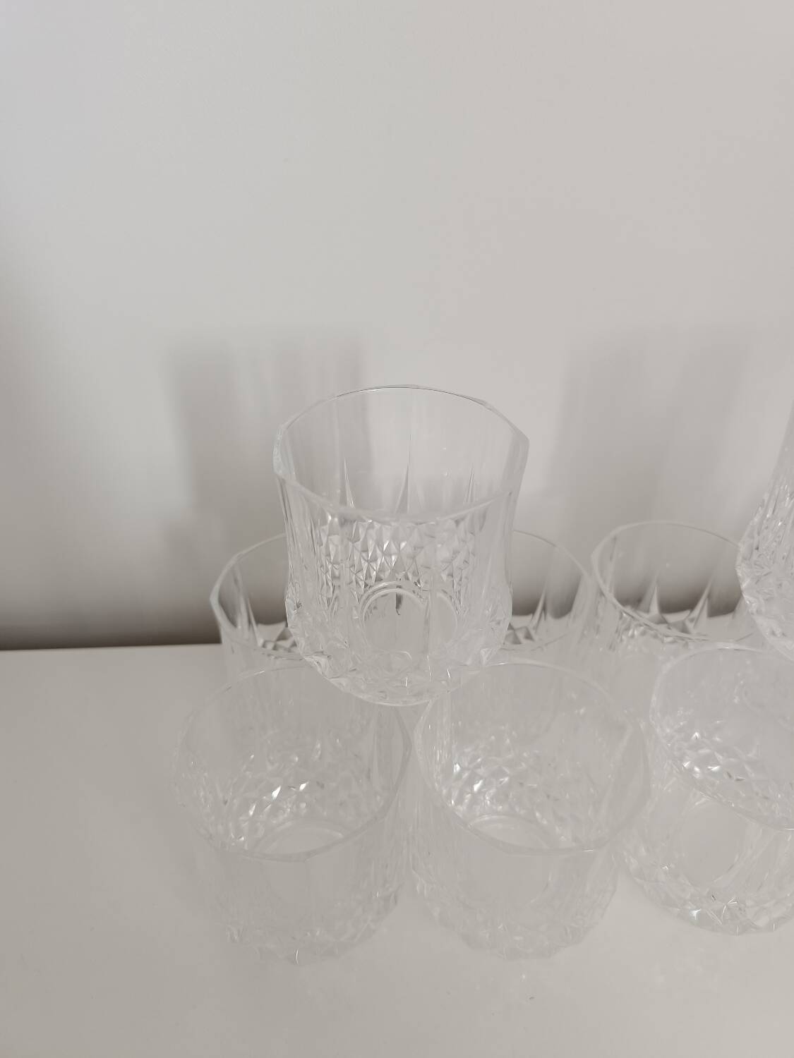 Set of 10 Cristal d'Arques whisky glasses