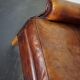 Vintage Dutch leather club armchair