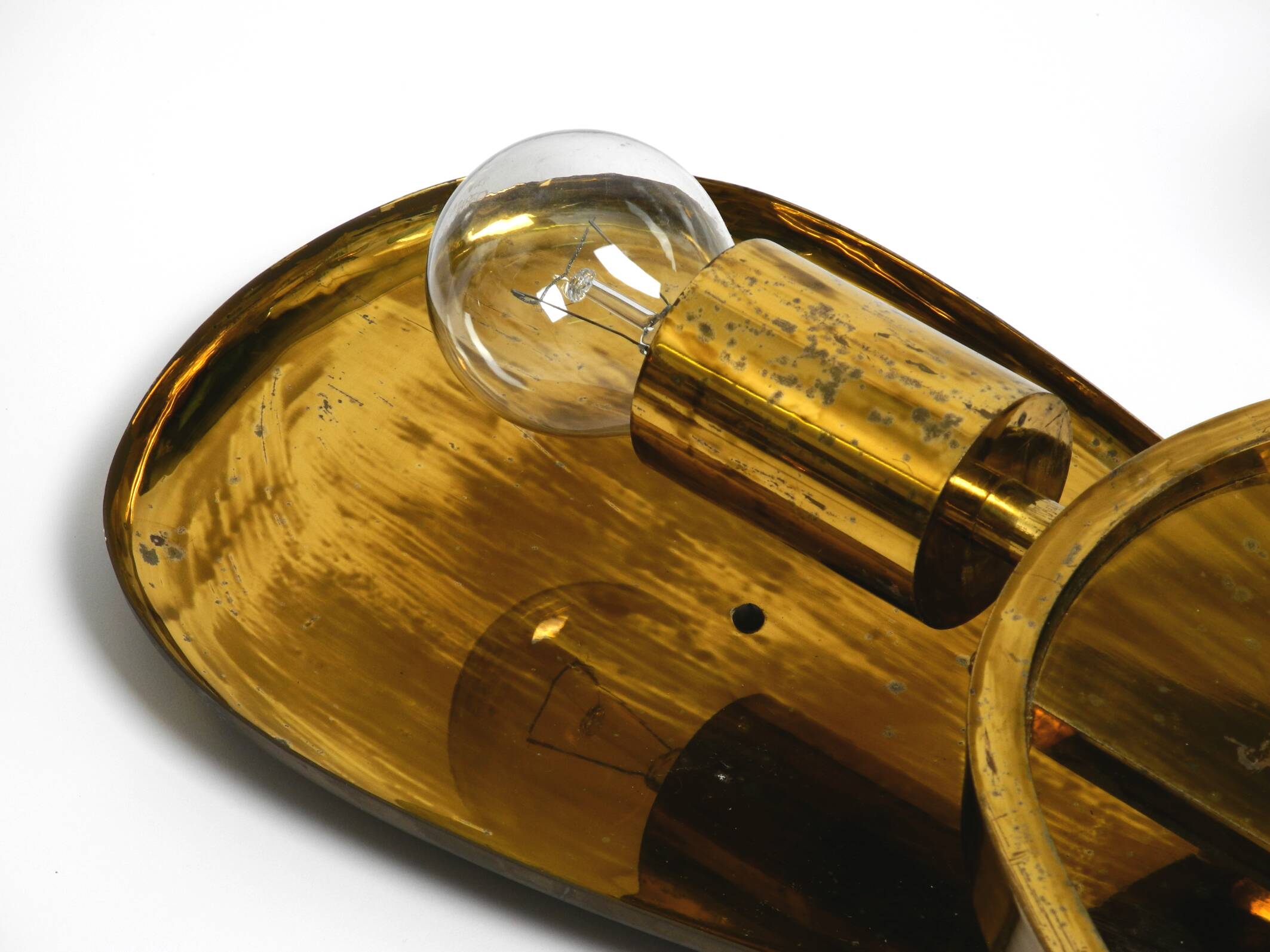 Pair of large heavy Mid Century brass wall lights from a German church