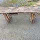 Old wooden workbench furniture by trade with vice