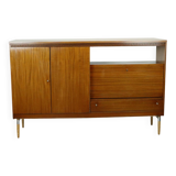 Vintage Mid Century Highboard Cabinet Drawer and Doors Teak Veneer 200cm