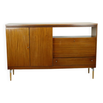 Vintage Mid Century Highboard Cabinet Drawer and Doors Teak Veneer 200cm