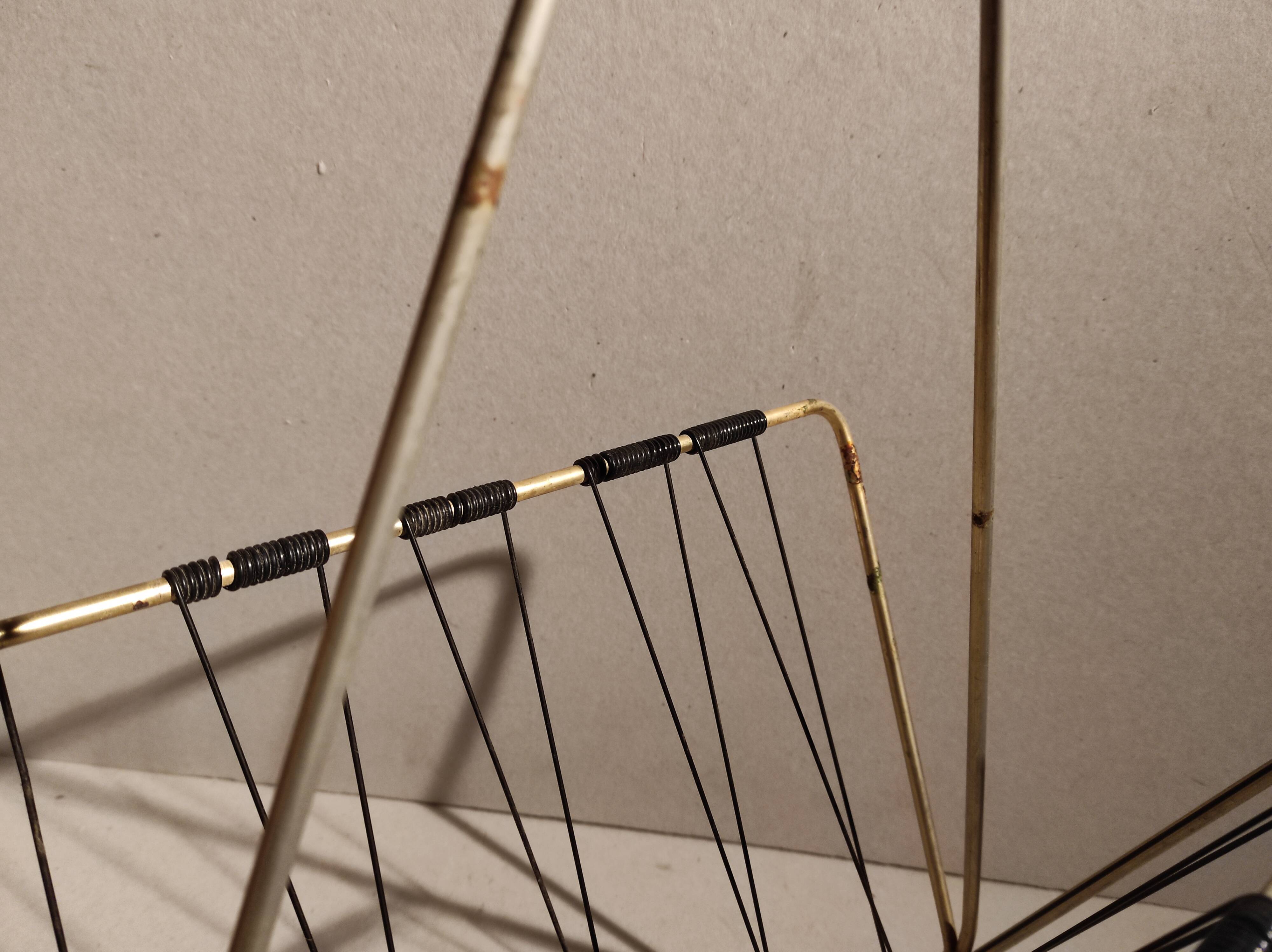 Vintage gold metal and black scoubidou magazine holders