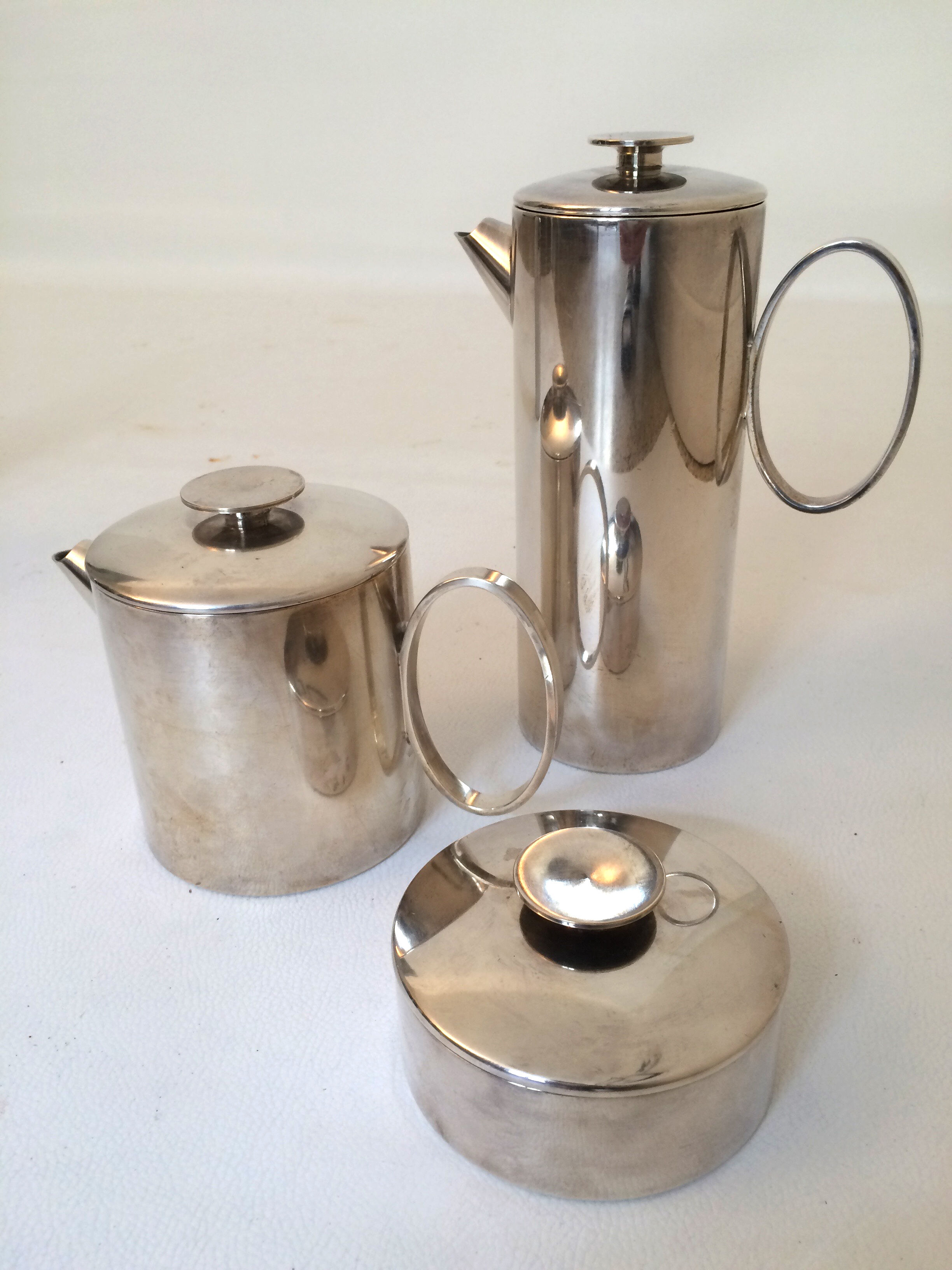 Christofle and lino Sabattini tea and coffee set in silver metal, model "mercury" stamp "coll.