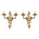 Pair of antique bronze wall sconces with candle holders from the 1920s.
