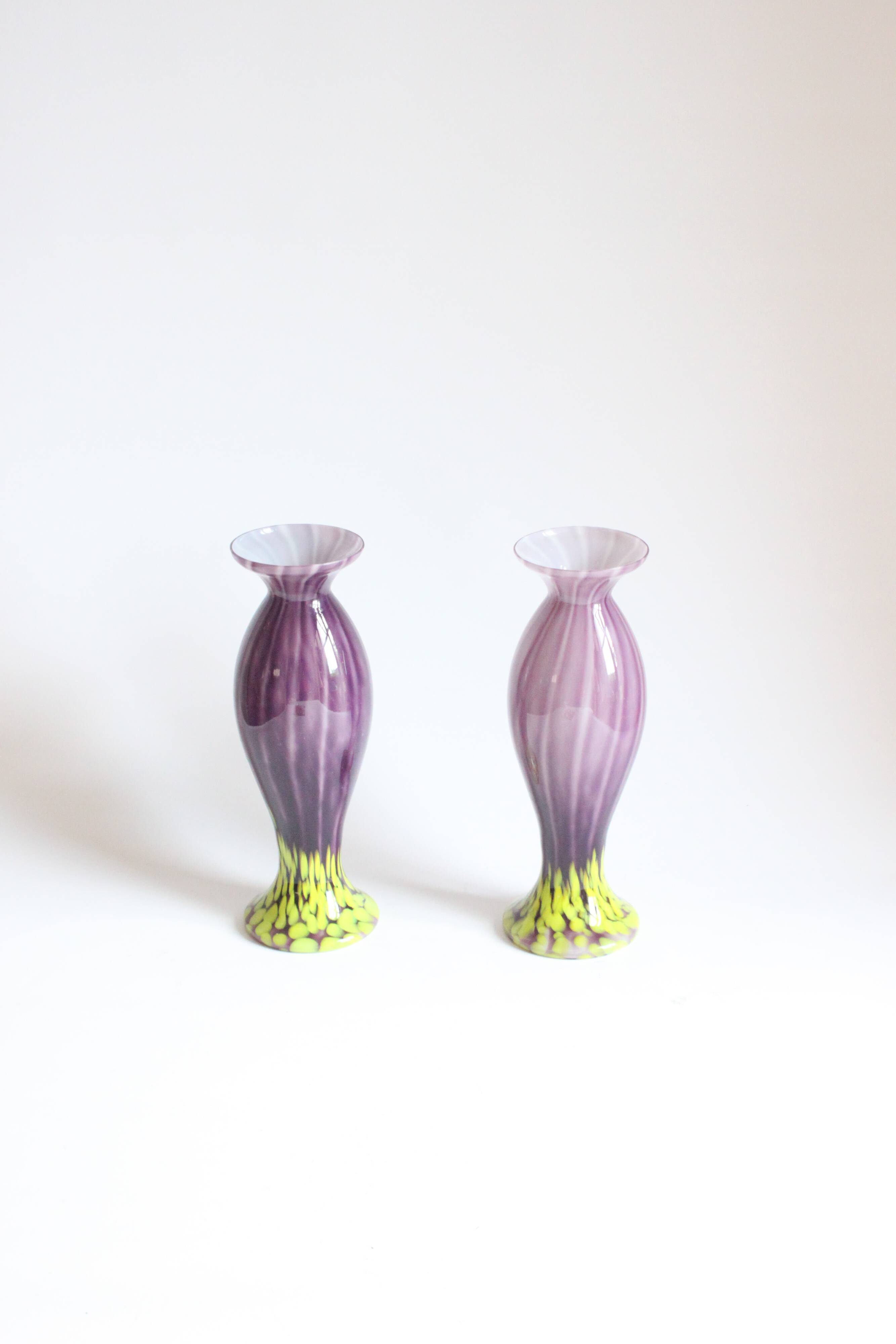 Art Nouveau glass vases by Franz Welz, Czech republic 1930s.