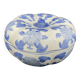Chinese covered pot, box, jewelry box, pumpkin, white porcelain, China blue plant decor