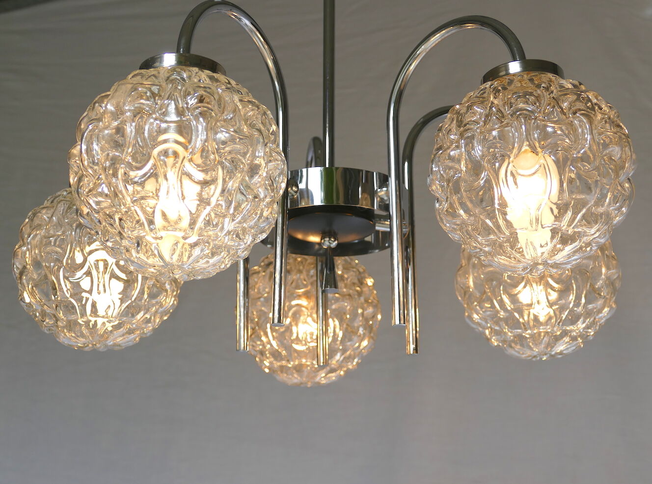 Vintage chandelier 5 modernist lights circa 1960