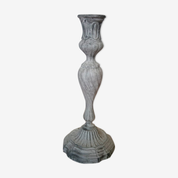 Cerused grey candle holder