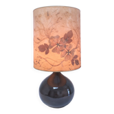 Lampe céramique signée abat-jour herbier hauteur 59 cm
