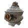 Capodimonte-style porcelain lidded sugar bowl with floral relief